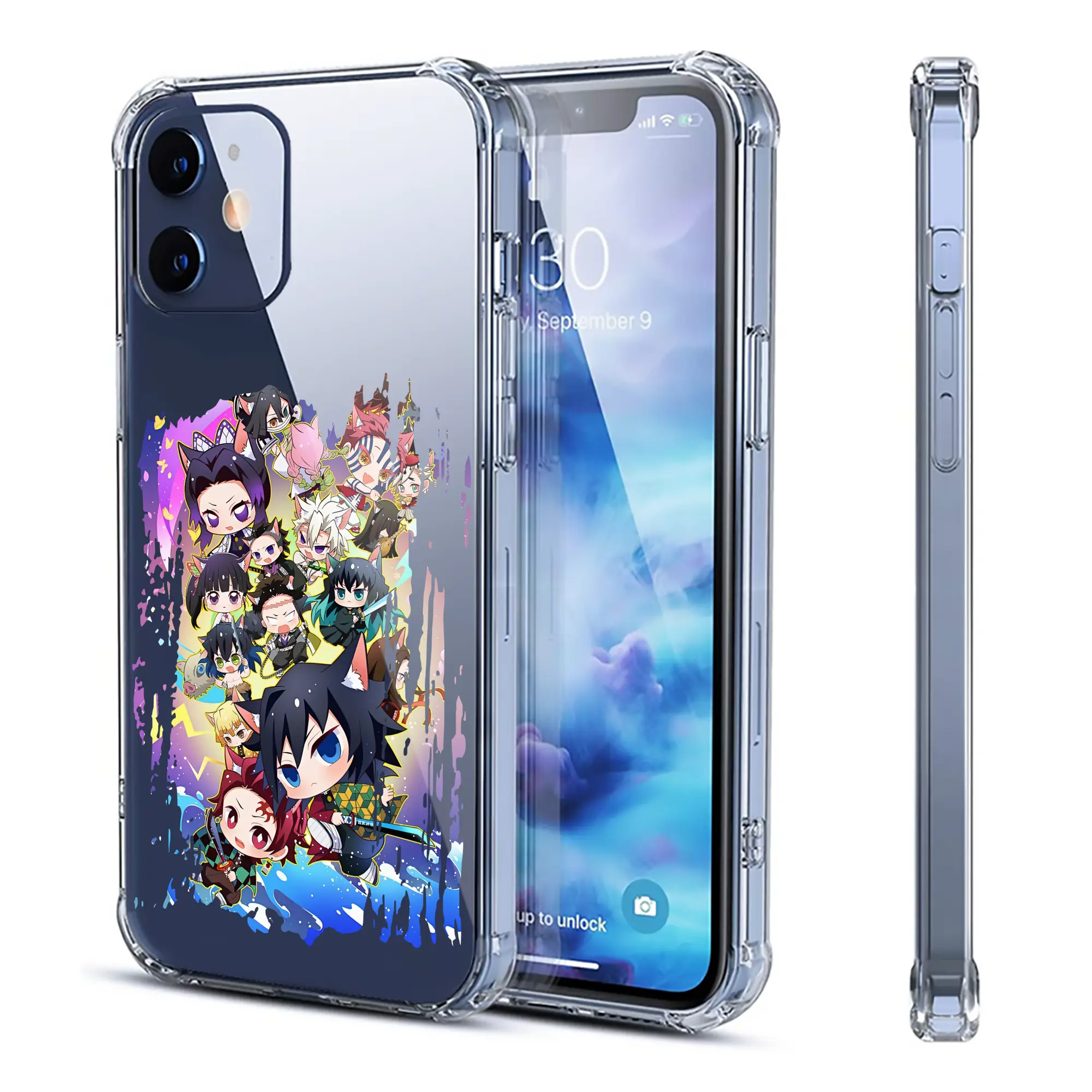 鬼滅の刃 グッズ,胡蝶 しのぶ - IPhone 12シリーズ対応 ・ 透明スマホケース ・ クリアソフトケース ・ TPU素材 ・ 耐衝撃 ・ 高密着 ・ 防汚 防指紋 ・ 簡単着脱